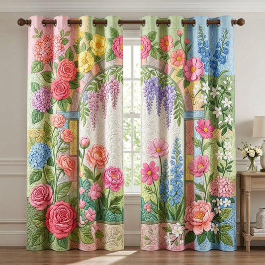 Flower Garden Quilted Curtains QV21