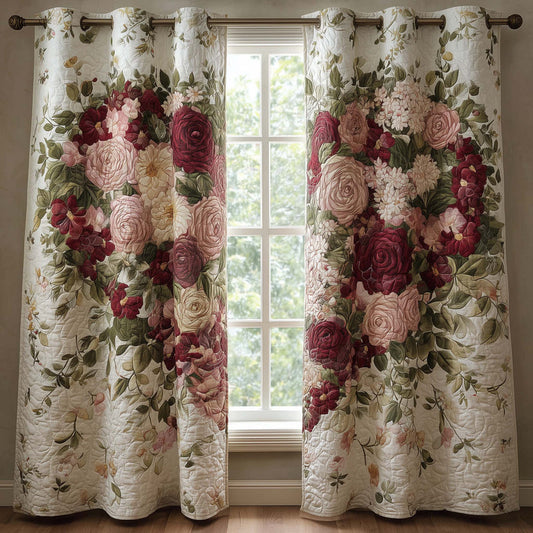 Rose Heart Quilted Curtains QV23