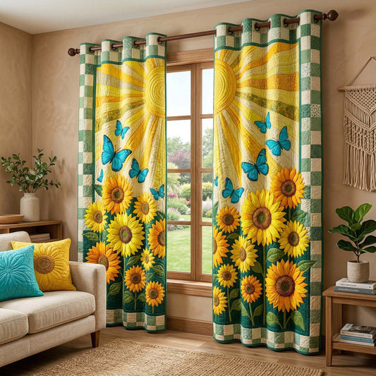 Sunny Butterfly Quilted Curtains QV26