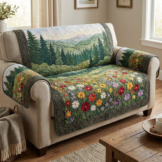 Wildflower Meadow Quilted Seat Sofa  QV04