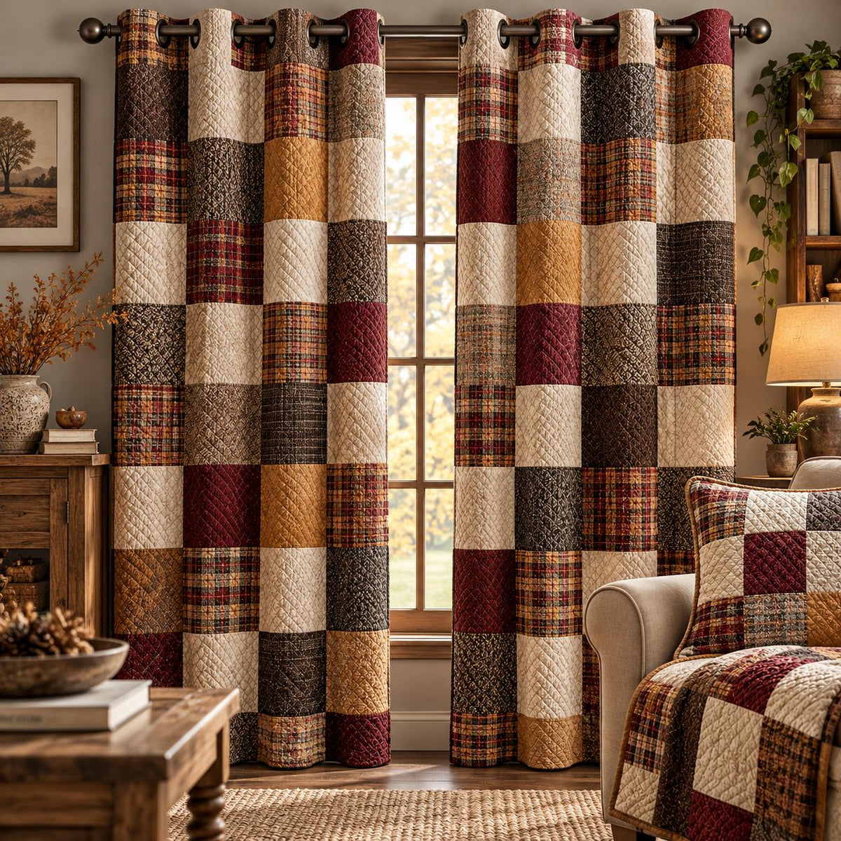 Country Home  Grommet Curtains QV07GRMCT