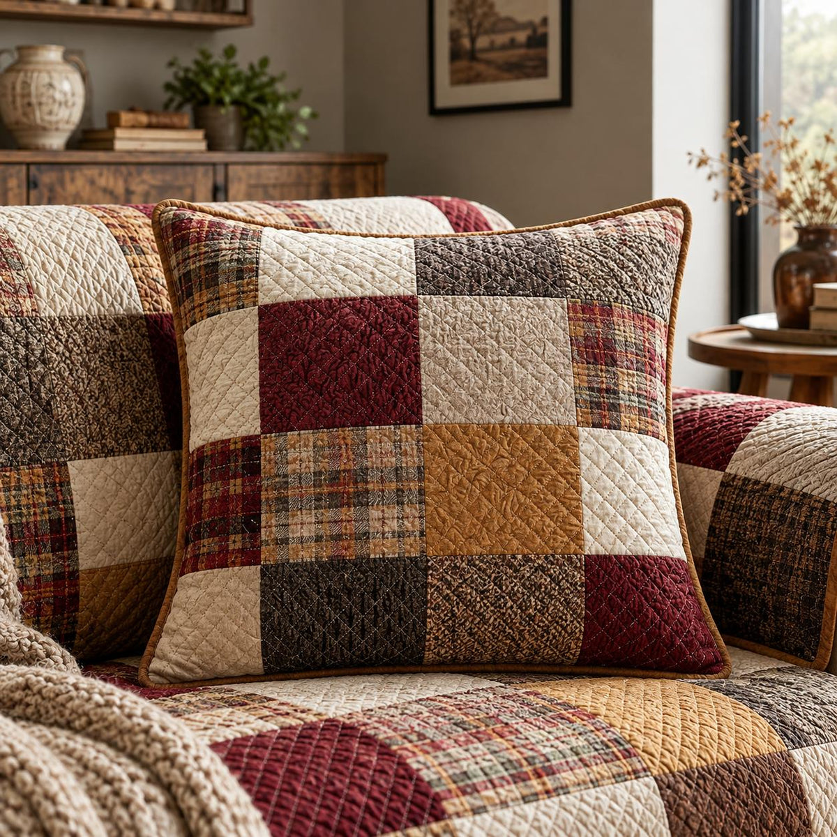 Country Home Quilted Pillow Cover QV07QLTPLC