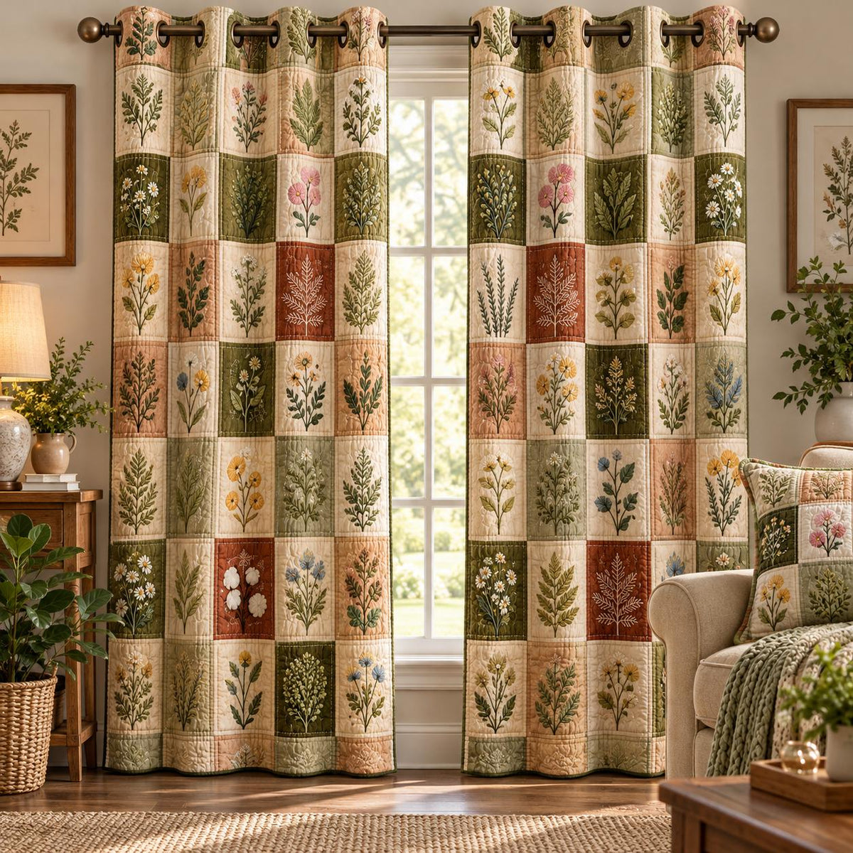 Leafy Grove  Grommet Curtains QV08GRMCT