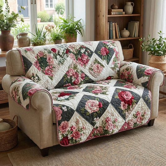 Prairie Rose Quilted Seat Sofa QV16