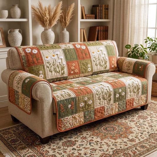 Cottagecore Daisy Quilted Seat Sofa  QV27