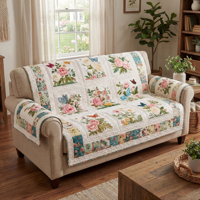 Blossom Field Charm Quilted Seat Sofa QV30