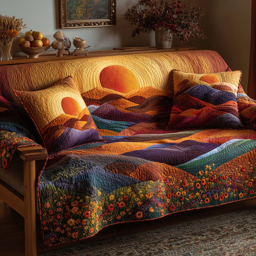 Sunset Mountain Quilted Seat Sofa  QV33