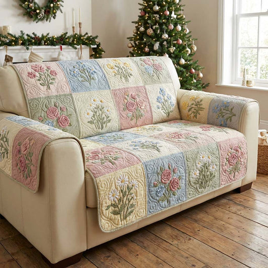Festive Flower Quilted Seat Sofa QV44