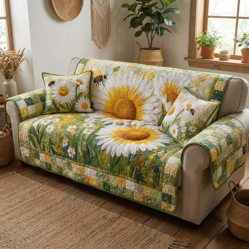 Daisy Garden Quilted Seat Sofa QV51