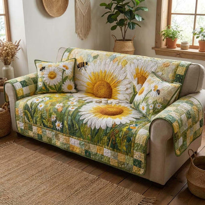 Daisy Garden Quilted Seat Sofa QV51