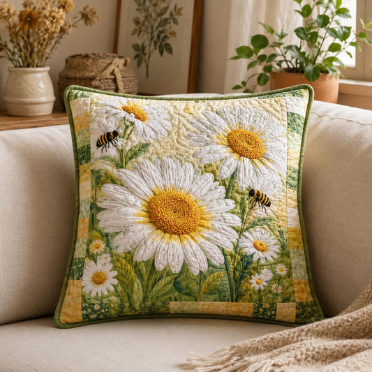 Daisy Garden Quilted Pillow Cover QV51QLTPLC