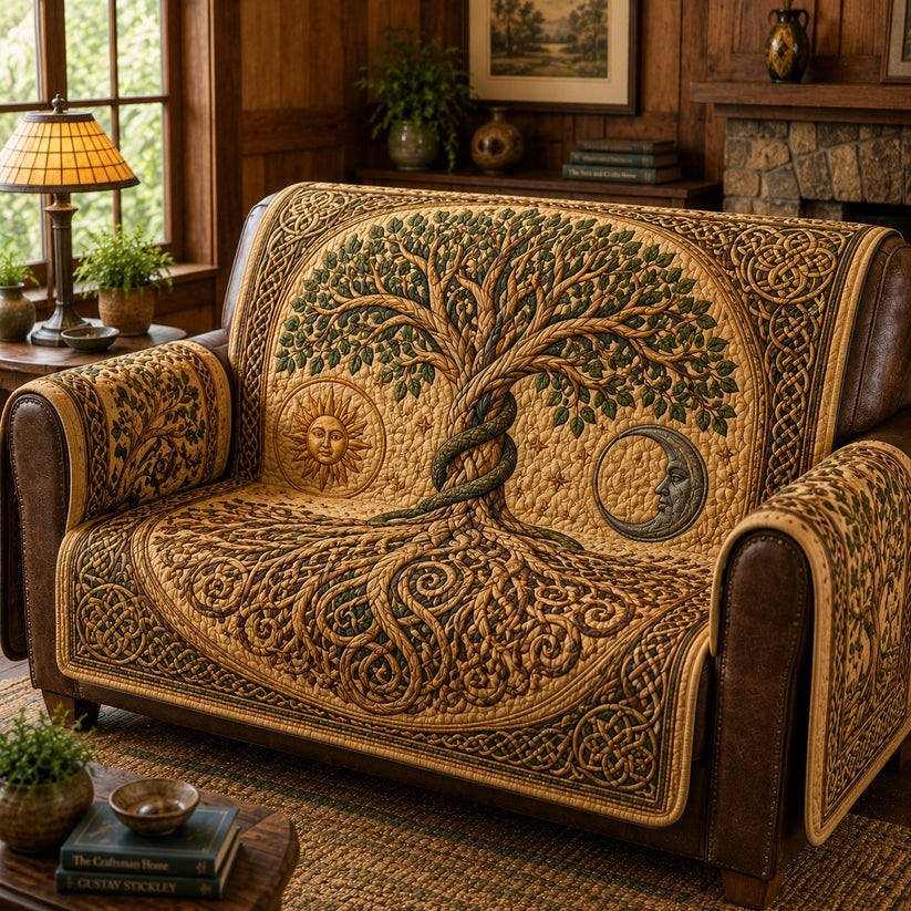 Celestial Equilibrium Timber Quilted Seat Sofa QV53