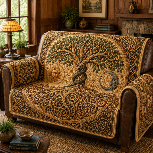 Celestial Equilibrium Timber Quilted Seat Sofa QV53