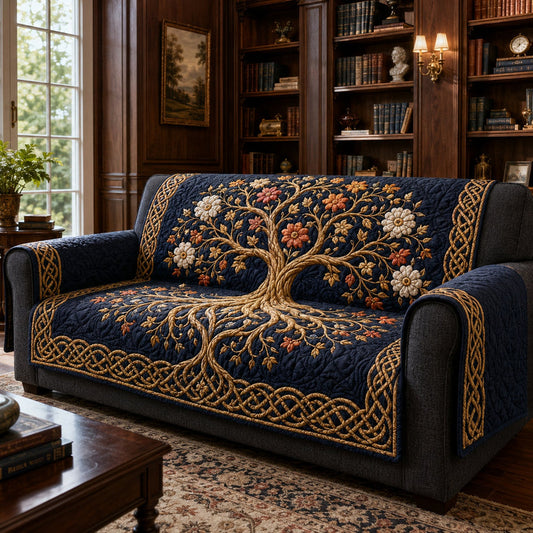 Midnight Floral Canopy Quilted Seat Sofa QV55