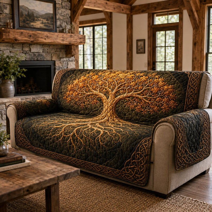Ember Harvest Glow Quilted Seat Sofa QV57