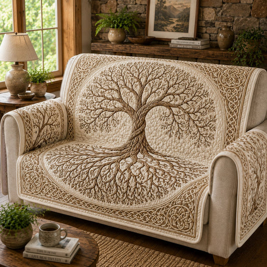 Ivory Winter Solstice Quilted Seat Sofa QV60