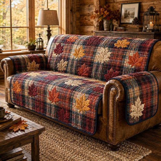 Maple Plaid Quilted Seat Sofa QV64