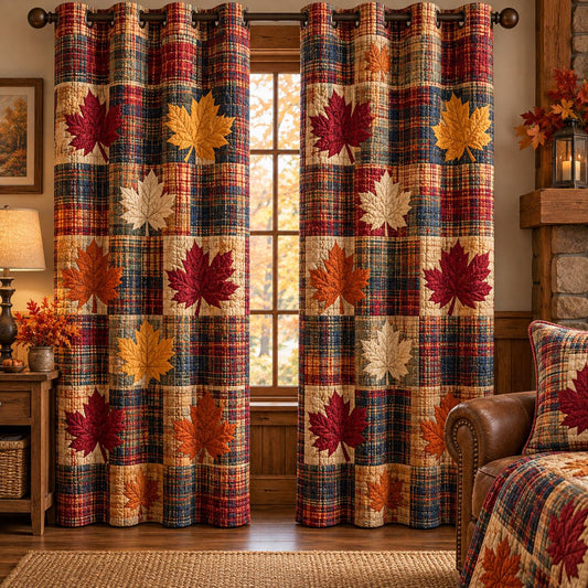 Maple Plaid  Grommet Curtains QV64GRMCT