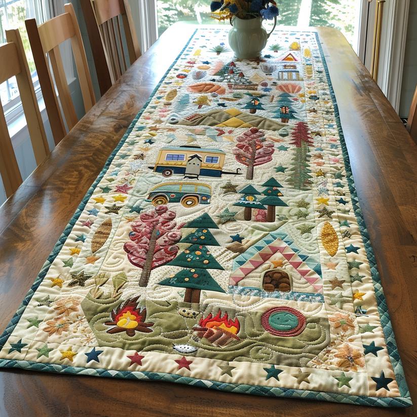 Adventure Awaits Quilted Table Runner QV03