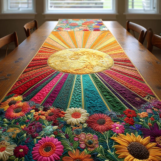 Gentle Circle Quilted Table Runner QV04