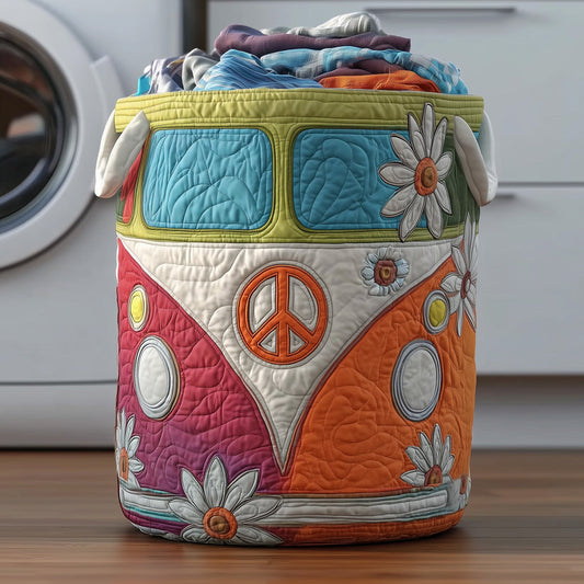 Hippie Van Quilted Laundry Basket QV07