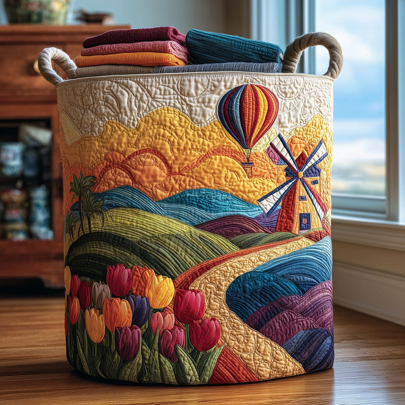 Farm Heaven Quilted Laundry Basket QV09