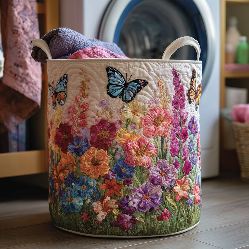 Butterfly Heaven Quilted Laundry Basket QV12