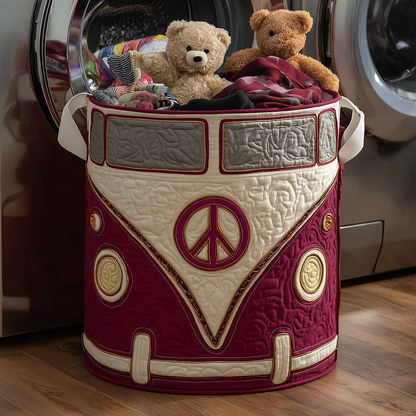 Hippie Van Quilted Laundry Basket QV14