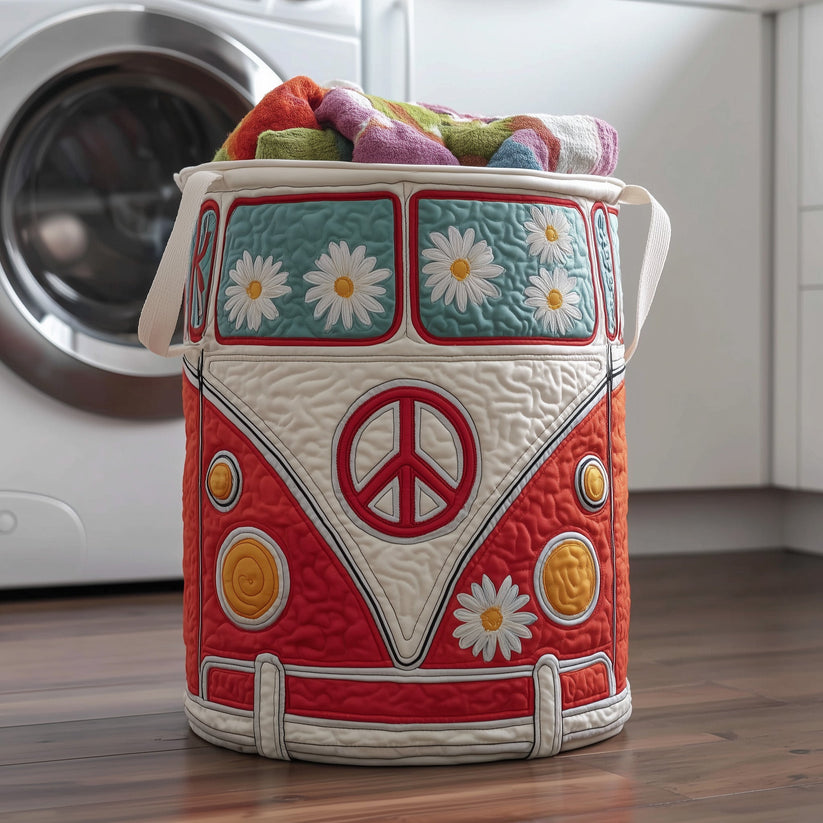 Hippie Van Quilted Laundry Basket QV16