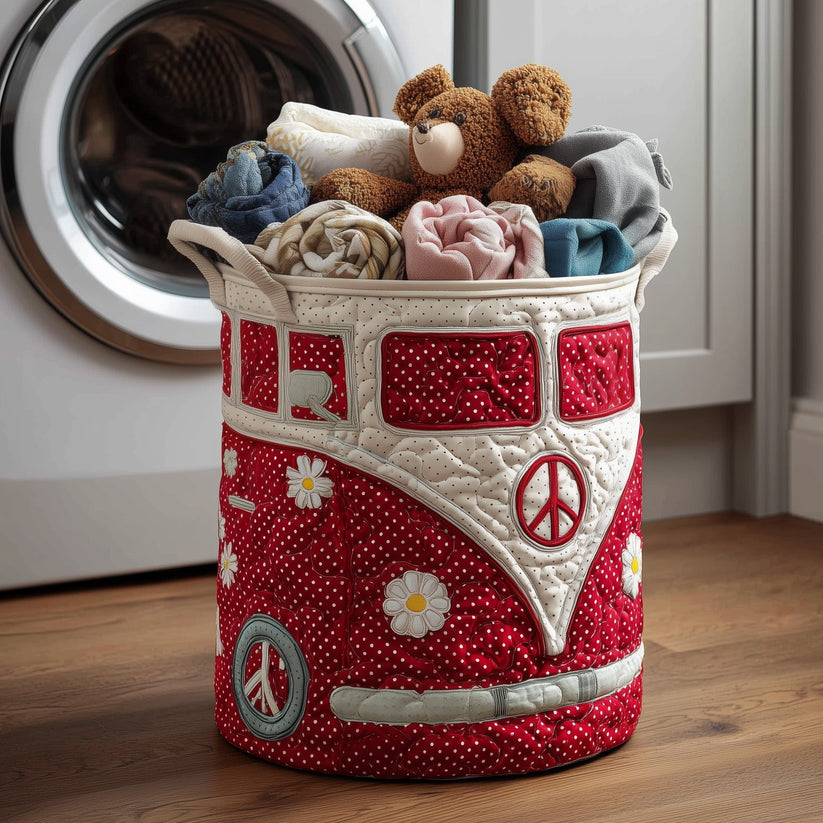 Hippie Van Quilted Laundry Basket QV20