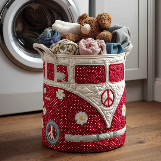 Hippie Van Quilted Laundry Basket QV20