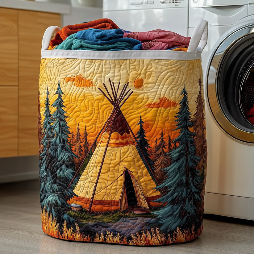 Tribal Comfort Quilted Laundry Basket QV22