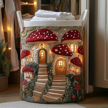 Mushroom Cottage Quilted Laundry Basket QV25