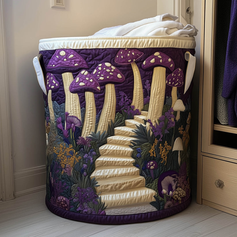 Mystic Mushroom Quilted Laundry Basket QV27