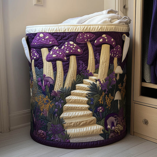Mystic Mushroom Quilted Laundry Basket QV27