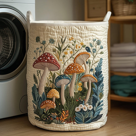 Mushroom Forest Quilted Laundry Basket QV30