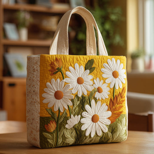 Daisy Floral Quilted Tote Bag QV08