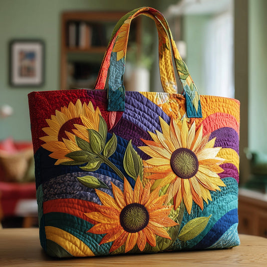 Sunflower Quilted Tote Bag QV11