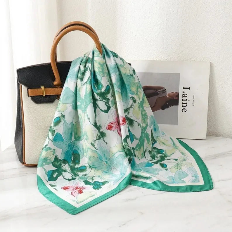 Elegant & Versatile Luxury Scarf Satin Square Scarf