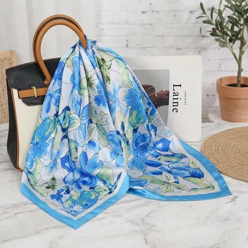 Elegant & Versatile Luxury Scarf Satin Square Scarf