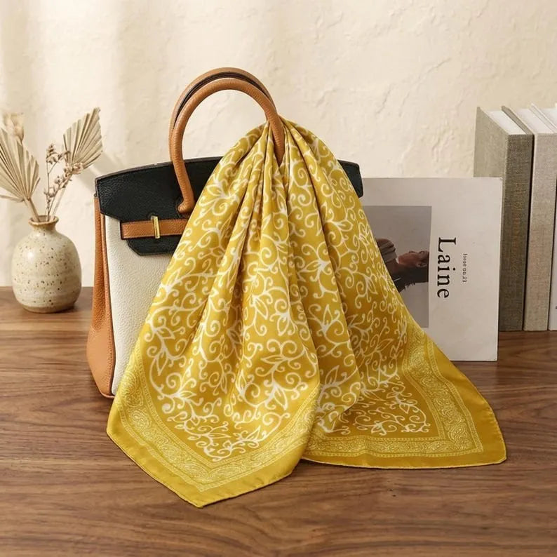 Elegant & Versatile Luxury Scarf Satin Square Scarf
