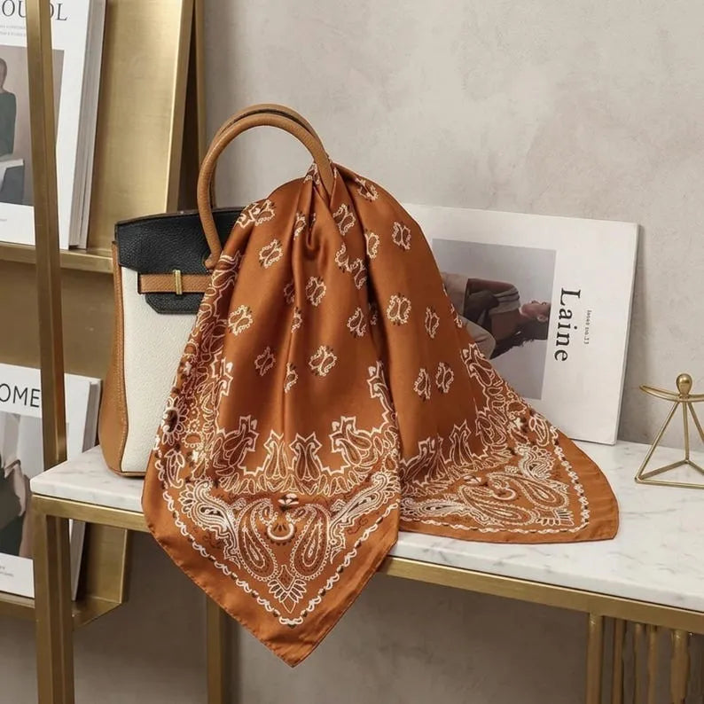 Elegant & Versatile Luxury Scarf Satin Square Scarf