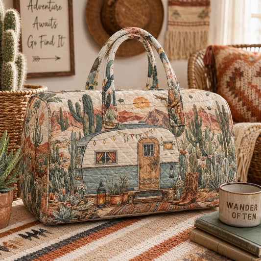 Vintage Camper Quilted Duffle Bag QV49