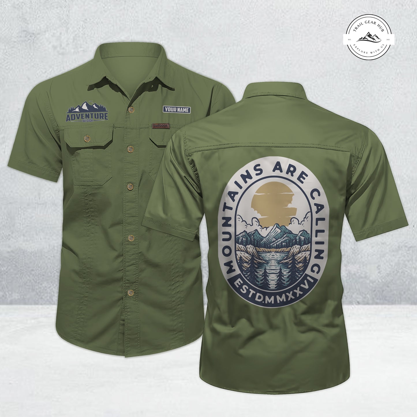 Trail Gear Hub Adventure Edition Men’s Short Sleeve Cargo Shirt TG07