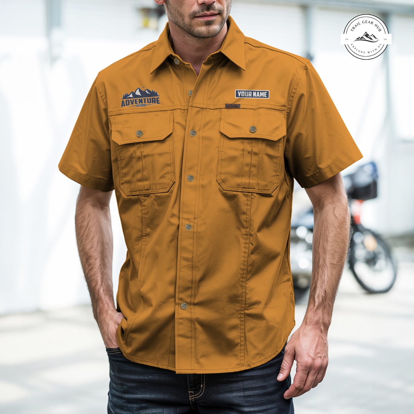 Trail Gear Hub Adventure Edition Men’s Short Sleeve Cargo Shirt TG07