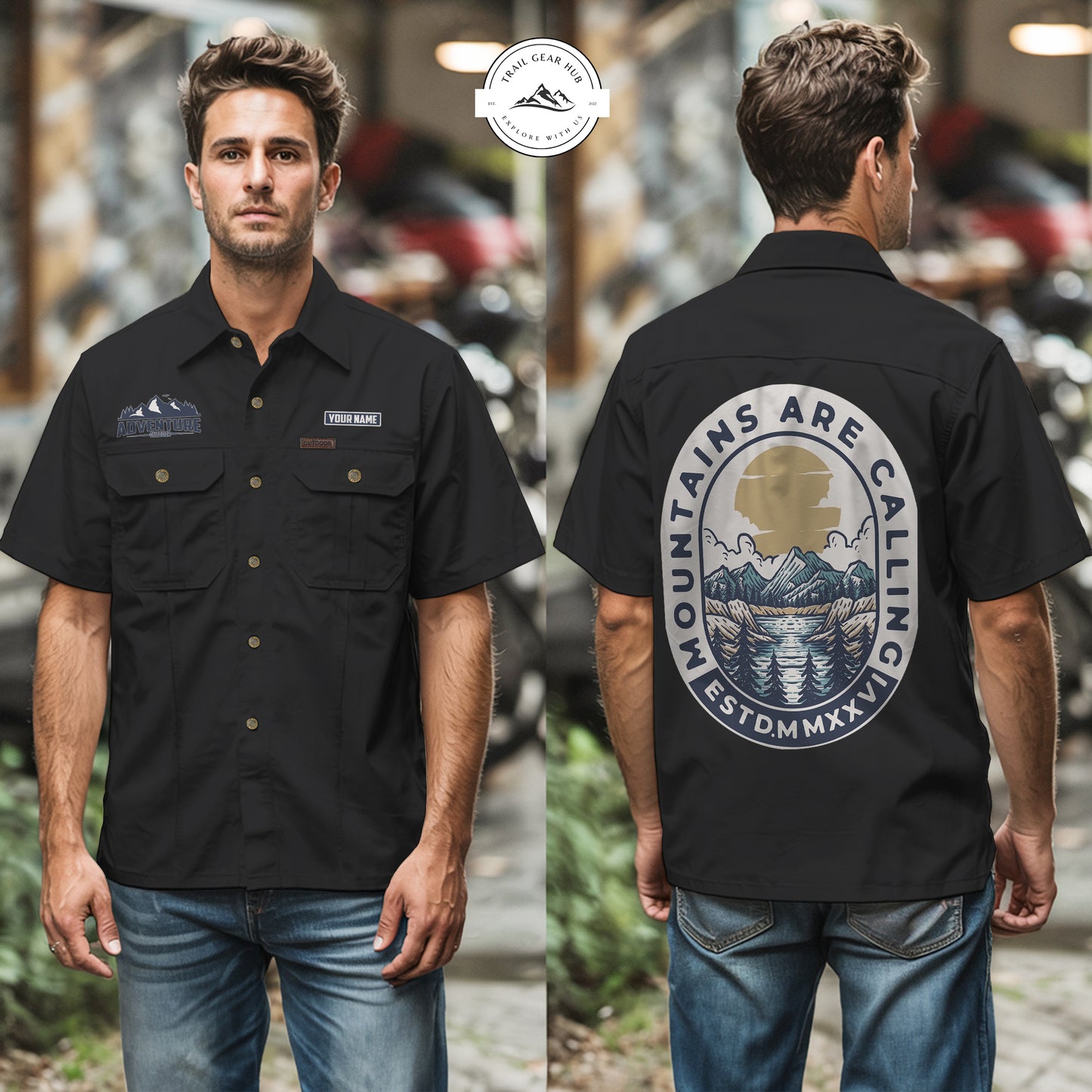 Trail Gear Hub Adventure Edition Men’s Short Sleeve Cargo Shirt TG07