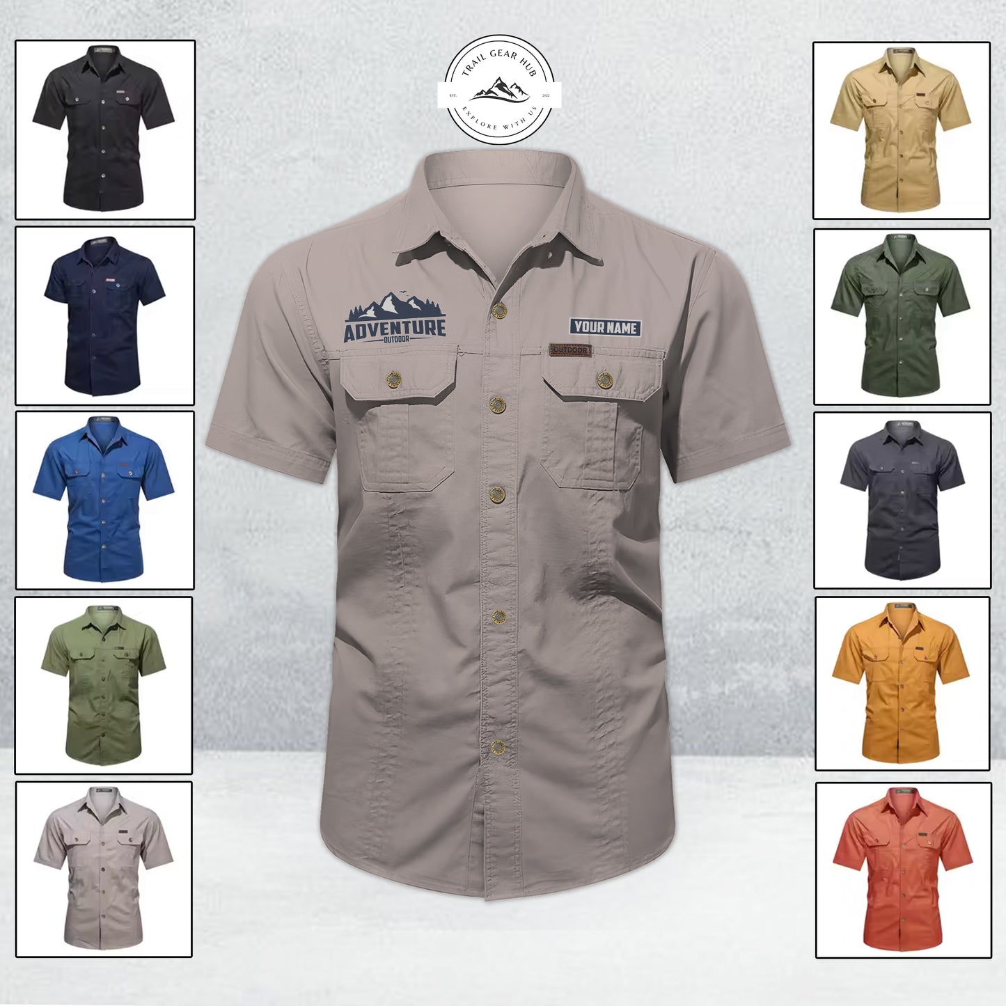Trail Gear Hub Adventure Edition Men’s Short Sleeve Cargo Shirt TG07