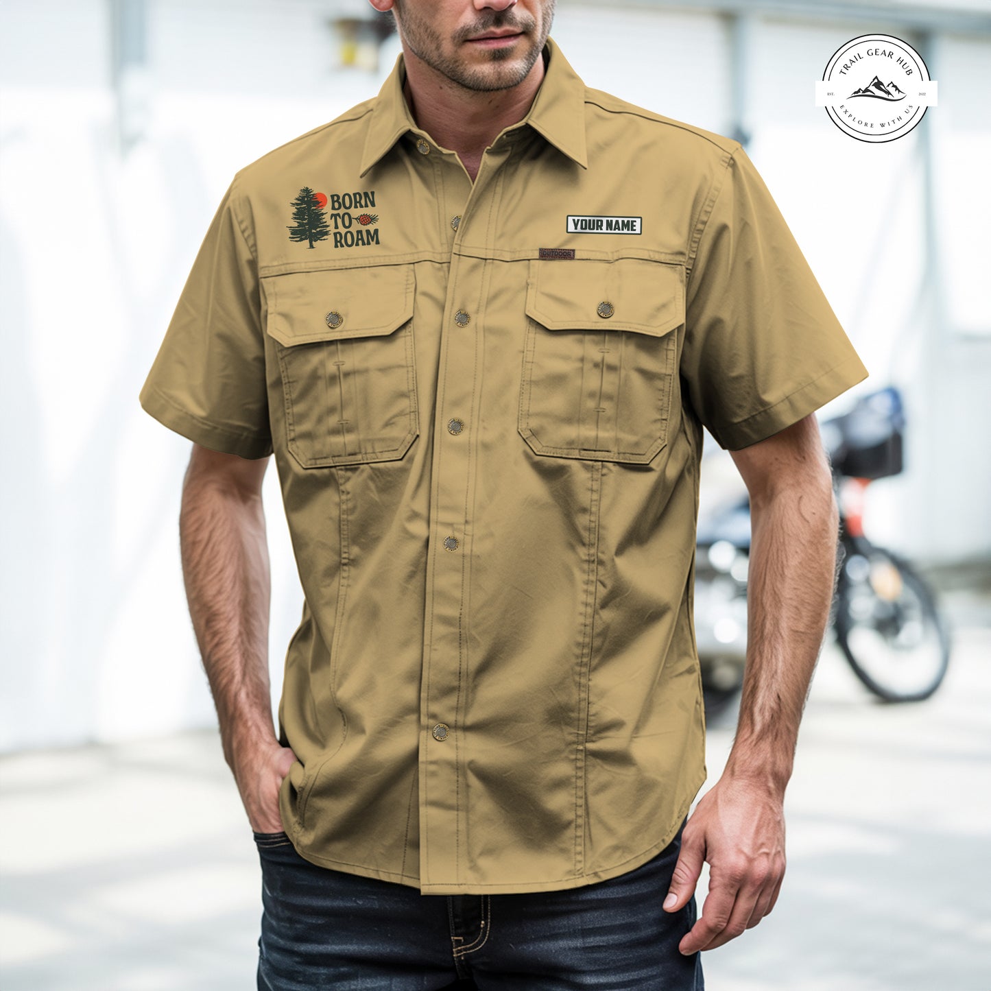 Trail Gear Hub Adventure Edition Men’s Short Sleeve Cargo Shirt TG08