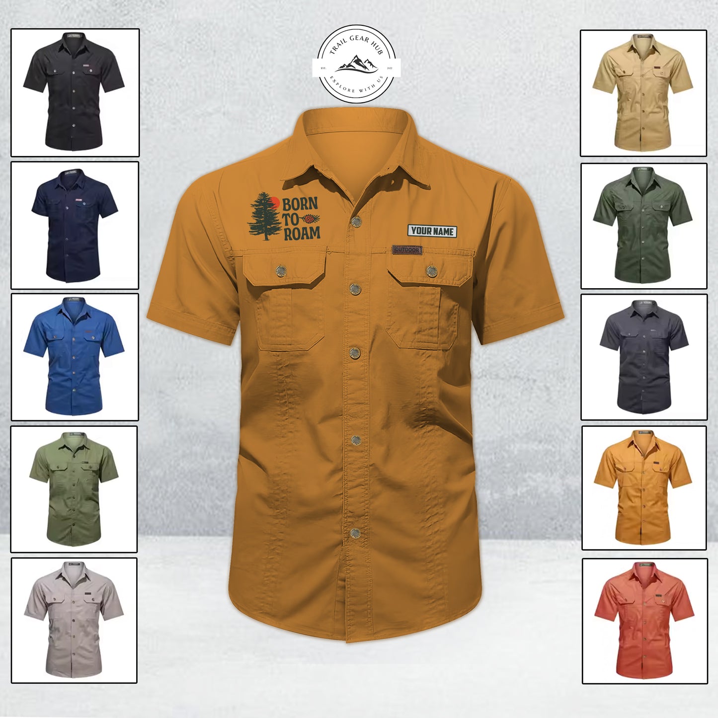 Trail Gear Hub Adventure Edition Men’s Short Sleeve Cargo Shirt TG08