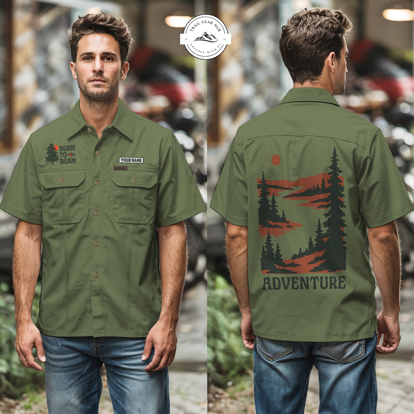 Trail Gear Hub Adventure Edition Men’s Short Sleeve Cargo Shirt TG08